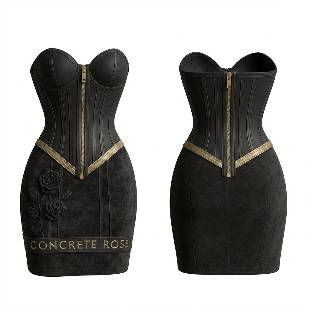 Steel Bloom Corset Dress